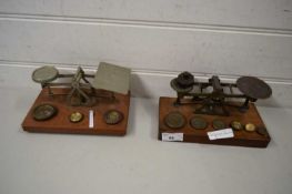 TWO SETS OF VINTAGE POSTAL SCALES