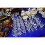 QUANTITY OF VARIOUS CLEAR CUT GLASS WARES