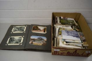ALBUM AND LARGE BOX OF POSTCARDS