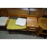 RETRO MID-CENTURY TEAK TELEPHONE SEAT, 91CM WIDE