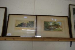 T BANKS, 'THE ABBEYGATE, BURY ST EDMUNDS' AND 'THE ABBOTS BRIDGE, BURY ST EDMUNDS', WATERCOLOURS,