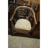BOW BACK ARMCHAIR ON X-FORMED STRETCHER
