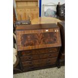 REPRODUCTION MAHOGANY VENEERED BUREAU, 75CM WIDE