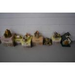 VARIOUS DAVID WINTER MODEL COTTAGES, ROYAL DOULTON 'STORR STUMP MONEY BOX' AND OTHER ITEMS