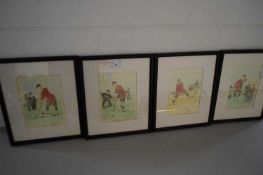 AFTER EDMUND FULLER, FOUR COMICAL GOLFING PRINTS