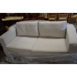 MODERN CREAM THREE SEATER SOFA WITH LOOSE CUSHIONS