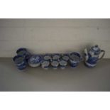 QUANTITY OF COPELAND SPODE BLUE ITALIAN COFFEE WARES AND MUGS