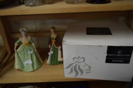 FRANKLIN PORCELAIN MODEL 'ISABELLA OF SPAIN' AND 'MARY ANTIONETTE', TOGETHER WITH A ROYAL DOULTON