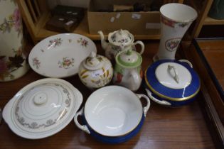 VARIOUS CERAMICS TO INCLUDE COALPORT ATHLONE BLUE VEGETABLE DISHES, MINTON MARLOW PATTERN BOWL
