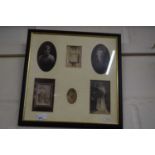 FRAMED MONTAGE OF BLACK AND WHITE PHOTOGRAPHS