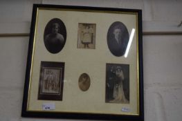 FRAMED MONTAGE OF BLACK AND WHITE PHOTOGRAPHS