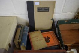 MIXED BOOKS TO INCLUDE T E LAWRENCE, PLUS TWO FURTHER STAMP ALBUMS