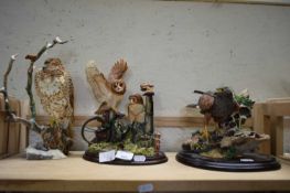 COUNTRY ARTISTS 'HARRIS HAWK WITH MOUSE', TOGETHER WITH 'TAWNY OWL PAIR' AND ONE OTHER (3)