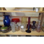 VARIOUS ART GLASS VASES, BOWLS ETC