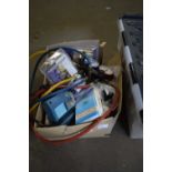 BOX OF MIXED GARAGE CLEARANCE SUNDRIES