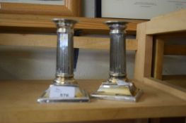 PAIR OF SILVER PLATED CANDLESTICKS