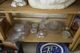 CLEAR DRESSING TABLE GLASS WARES ETC