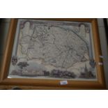 REPRODUCTION FRAMED MAP OF NORFOLK