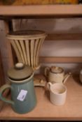 SMALL JARDINIERE STAND, TEA POTS ETC