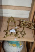 PAIR OF SMALL BRASS TABLE EASELS