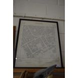 FRAMED ORDNANCE SURVEY MAP - SOHO AND PALL MALL, LONDON