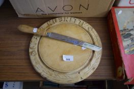 ALLINSONS BREAD BOARD WITH KNIFE