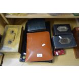 VARIOUS SMALL CASH BOXES, TRAVEL CASE, JEWELLERY BOX ETC