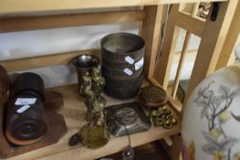 VARIOUS SMALL BRASS BOWLS, FIGURES ETC