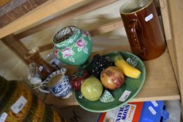 VARIOUS MIXED TEA WARES, MODEL FRUIT ETC