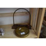 SMALL BRASS DINNER GONG AND STAND