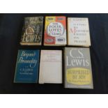 C S LEWIS: 6 titles: SURPRISED BY JOY, London, Geoffrey Bles, 1955, 1st edition, original cloth, d/w