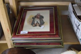 QUANTITY OF CHARLES DICKENS PRINTS OF VARIOUS FIGURES IN GILT FRAMES
