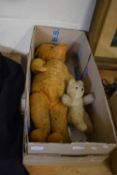 LARGE BOXED BEAR TOGETHER WITH SMALLER EXAMPLE, POSSIBLY STEIFF