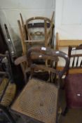 FIVE 19TH CENTURY DINING AND SIDE CHAIRS (FOR RESTORATION)