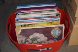 PLASTIC BOX CONTAINING LPS, CLASSICAL AND POP MUSIC