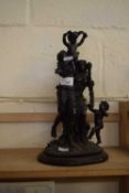 SPELTER MODEL OF A LADY AND CHILDREN