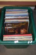 BOX CONTAINING QUANTITY OF RECORDS, LPS, CLASSICAL AND POP MUSIC