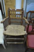 LADDERBACK KITCHEN CHAIR AND A FURTHER SPINDLE BACK (2)
