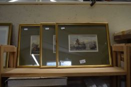 THREE PRINTS OF SHIPPING SCENES IN GILT FRAMES