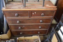 VICTORIAN MAHOGANY FIVE DRAWER CHEST (FOR RESTORATION)