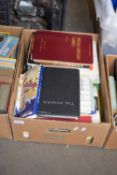 BOX OF MIXED BOOKS AND MUSICAL SCORES FOR THE MESSIAH ETC
