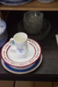 SMALL PORCELAIN DISH WITH FURTHER ROYAL WORCESTER PLATE COMMEMORATING 60TH BIRTHDAY OF QUEEN