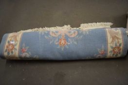 LARGE CHINESE FLORAL CARPET WITH BLUE BACKING
