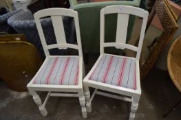PAIR OF WHITE PAINTED DINING CHAIRS