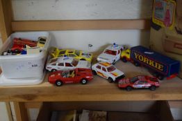 SMALL BOX CONTAINING MATCHBOX DINKY TOYS AND OTHER MODELS BY CORGI