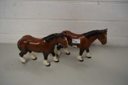TWO CARTHORSES FROM THE LENHAM POTTERY