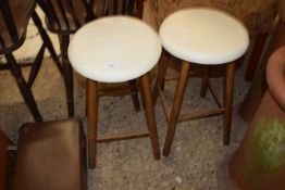 TWO WOODEN STOOLS
