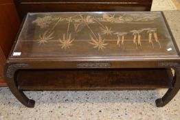 ORIENTAL COFFEE TABLE, MID-20TH CENTURY, WITH INLAID CHINOISERIE DESIGNS