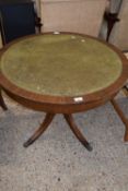 CIRCULAR TABLE WITH LEATHER INSET, REGENCY STYLE