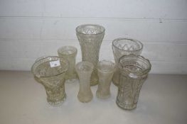 GROUP OF GLASS VASES, VARIOUS SIZES